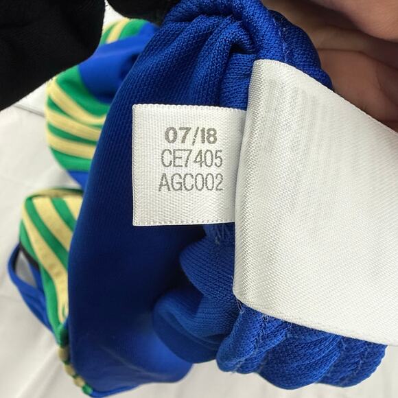 Adidas Warm Up Pants 3 Stripe Royal Blue Butter Yellow Green Mens 2XL Side Zip - Picture 2 of 7